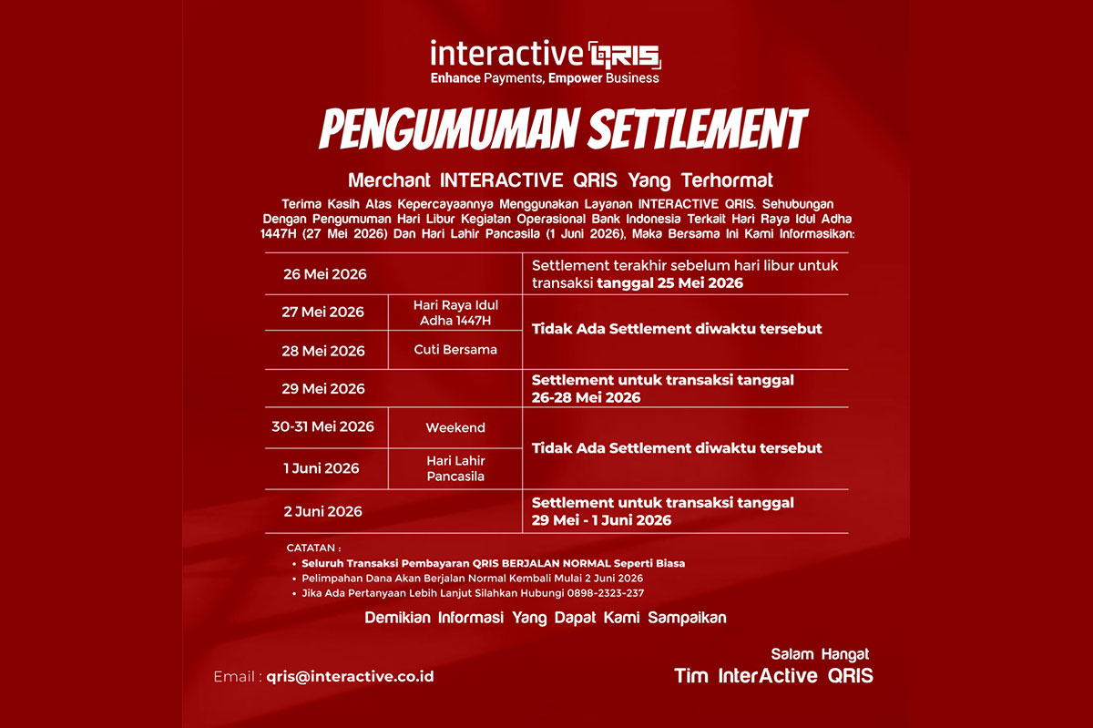 Pengumuman Settlement, QRIS, Daftar QRIS